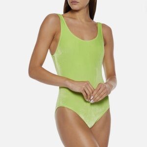 SOLID & STRIPED Velvet One-Piece Swimsuit Lime Green NWOT Small Women’s